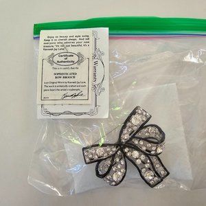 Kenneth Jay Lane  Rhinestone Brooch Bow